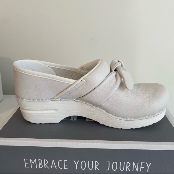 Dansko Pro Bow Nappa Professional Leather Clogs Shoes White Sz 39 US 8 - Picture 10 of 16